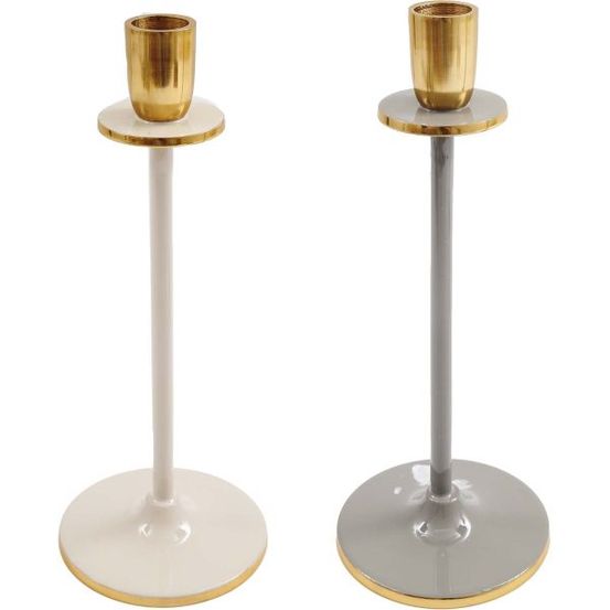 Bougeoir en aluminium 20 cm tonal irina (lot de 2)