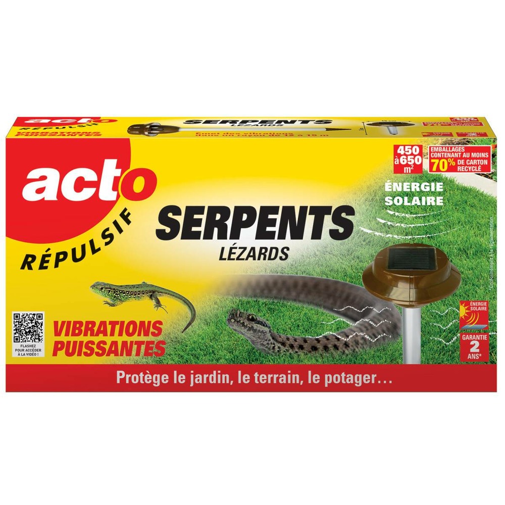 Répulsif solaire à vibrations pour serpents et lézards acto
