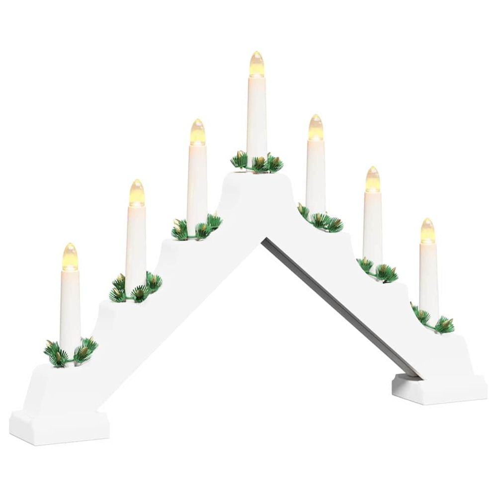Pont de bougie de noël 7 led blanc chaud 39.5 x 5 x 29 cm