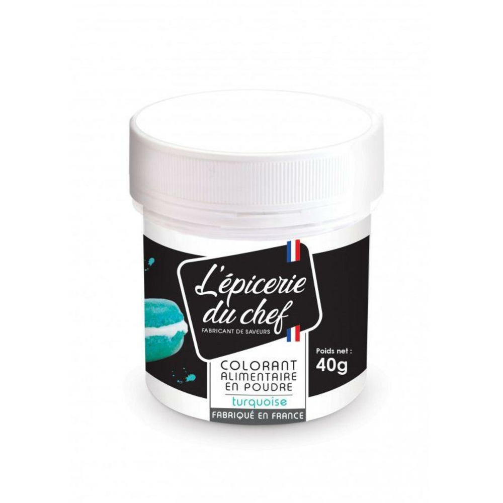 Colorant alimentaire en poudre turquoise 40 g