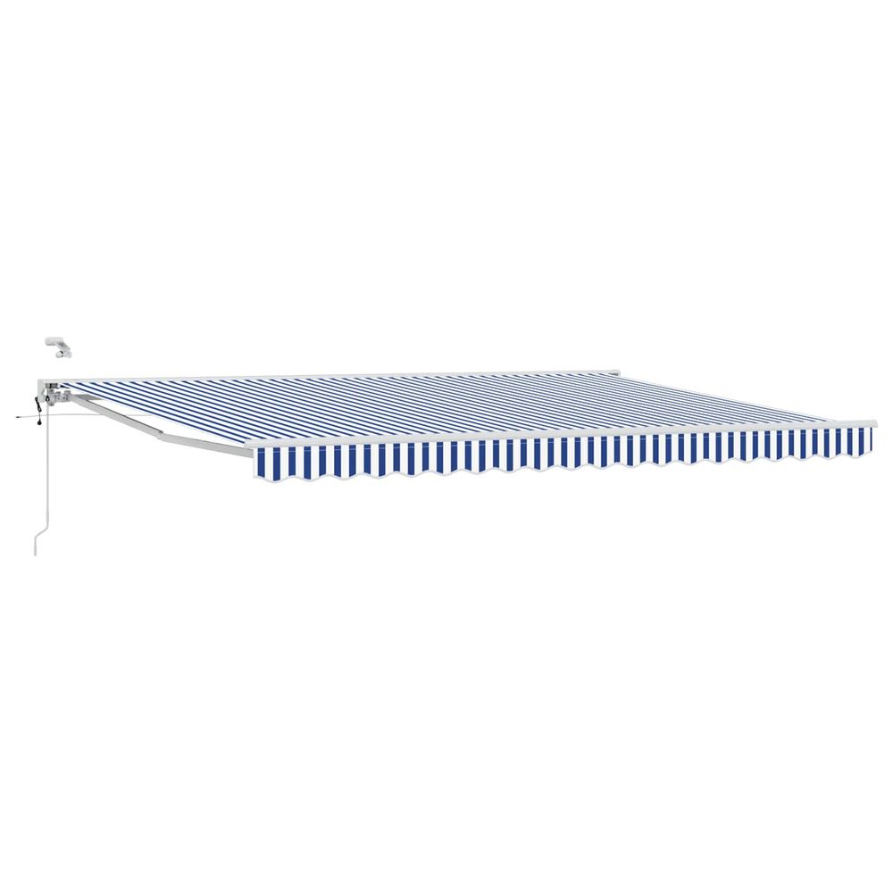 Auvent rétractable électrique bleu et blanc 4 × 3,5 m