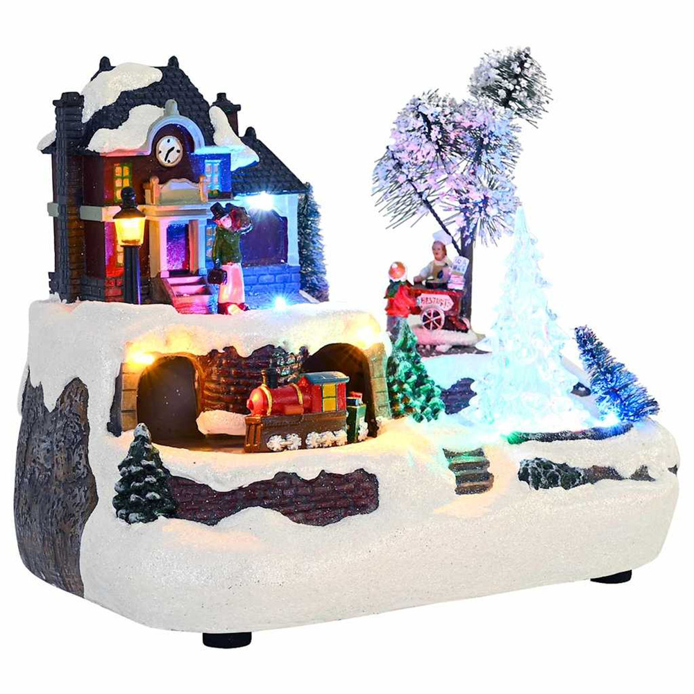 Décor de table de noël multicolore 23.5 x 16 x 18.5 cm résine