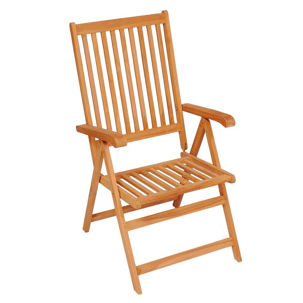 Chaises inclinables de jardin lot de 8 bois de teck solide