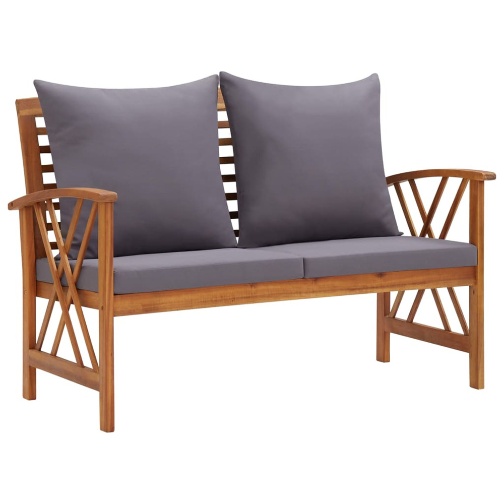 Banc de jardin avec coussins 119 cm