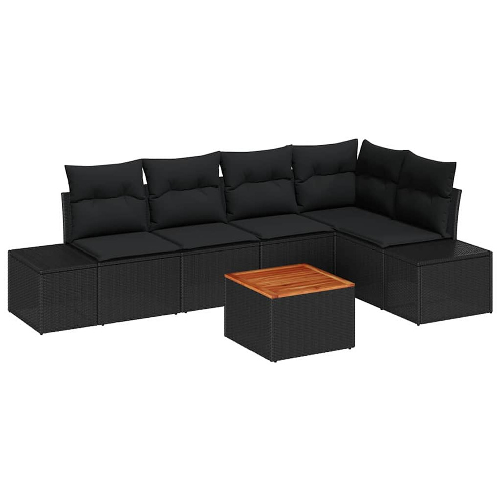 Ensemble de canapé de jardin 6 pcs noir