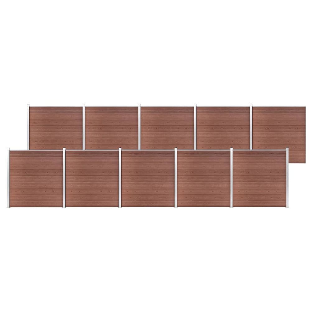 Clôture de jardin wpc 1737x186 cm marron