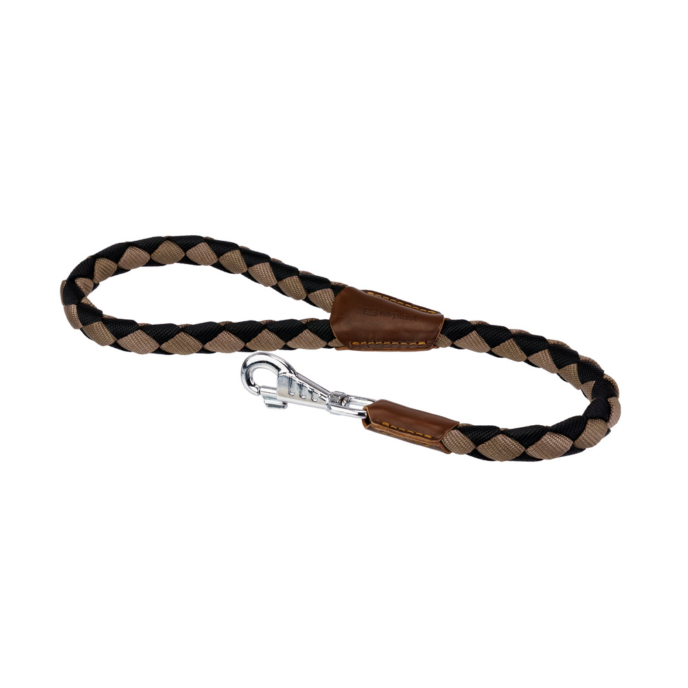 Laisse courte pour chiens en nylon tressé twist matic gm18/60, avec mousqueton magnétique automatique