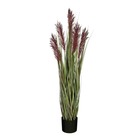 Mica decorations plante artificielle tarwe - 30x30x115 cm - pvc - rouge