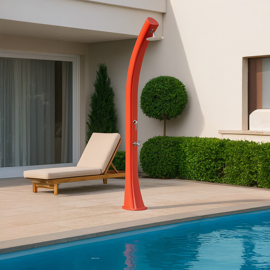 Douche solaire rouge 40l pehd exterieur douce sans electricite