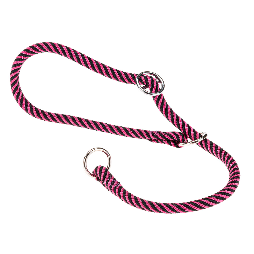 Collier semi-étranglé pour chiens sport extreme cs8/35, longe en nylon robuste, ajustable, rose-noir