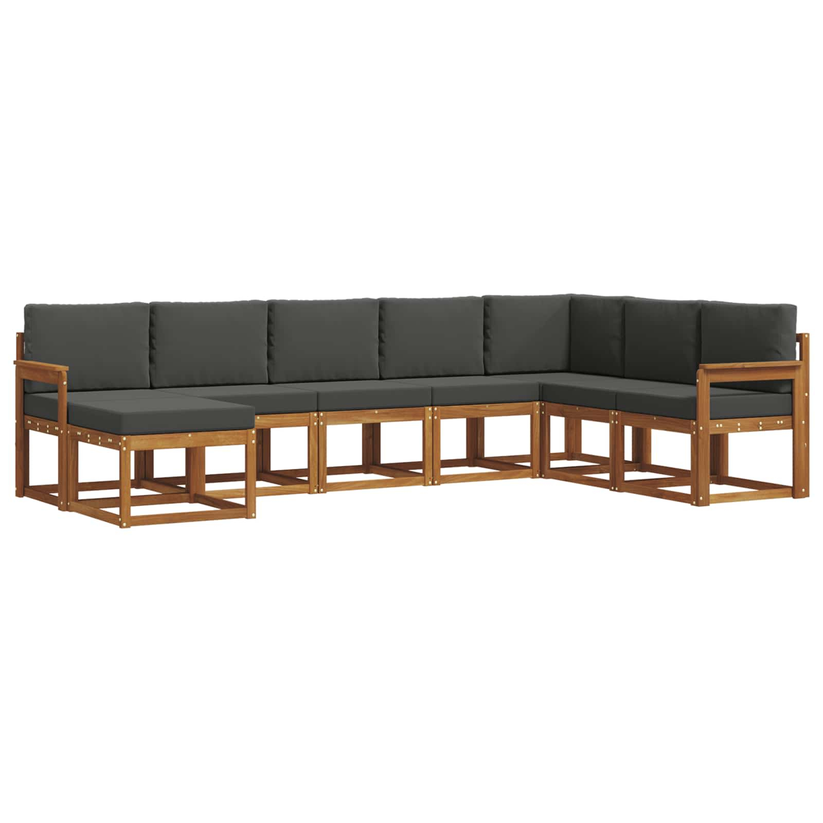 Ensemble de canapés d'extérieur 8 pcs naturel et anthracite