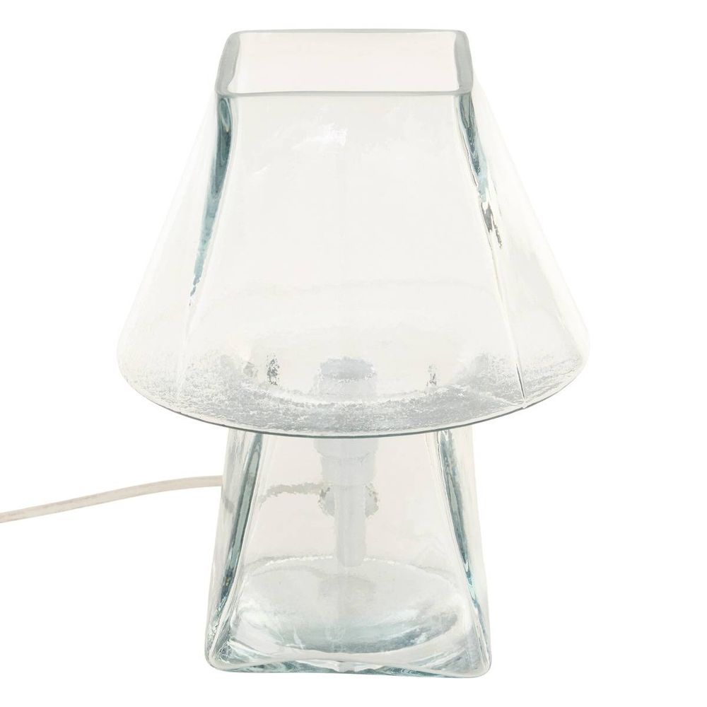 Lampe champignon elita h.26cm en verre transparent