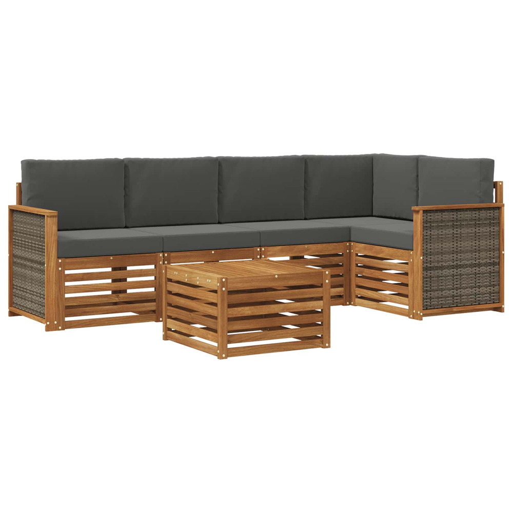 Ensemble de canapé d'angle 5 pcs naturel et anthracite