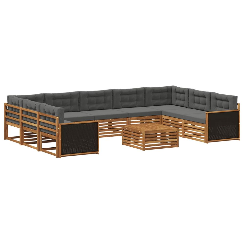 Ensemble de canapés d'extérieur 10 pc naturel et anthracite