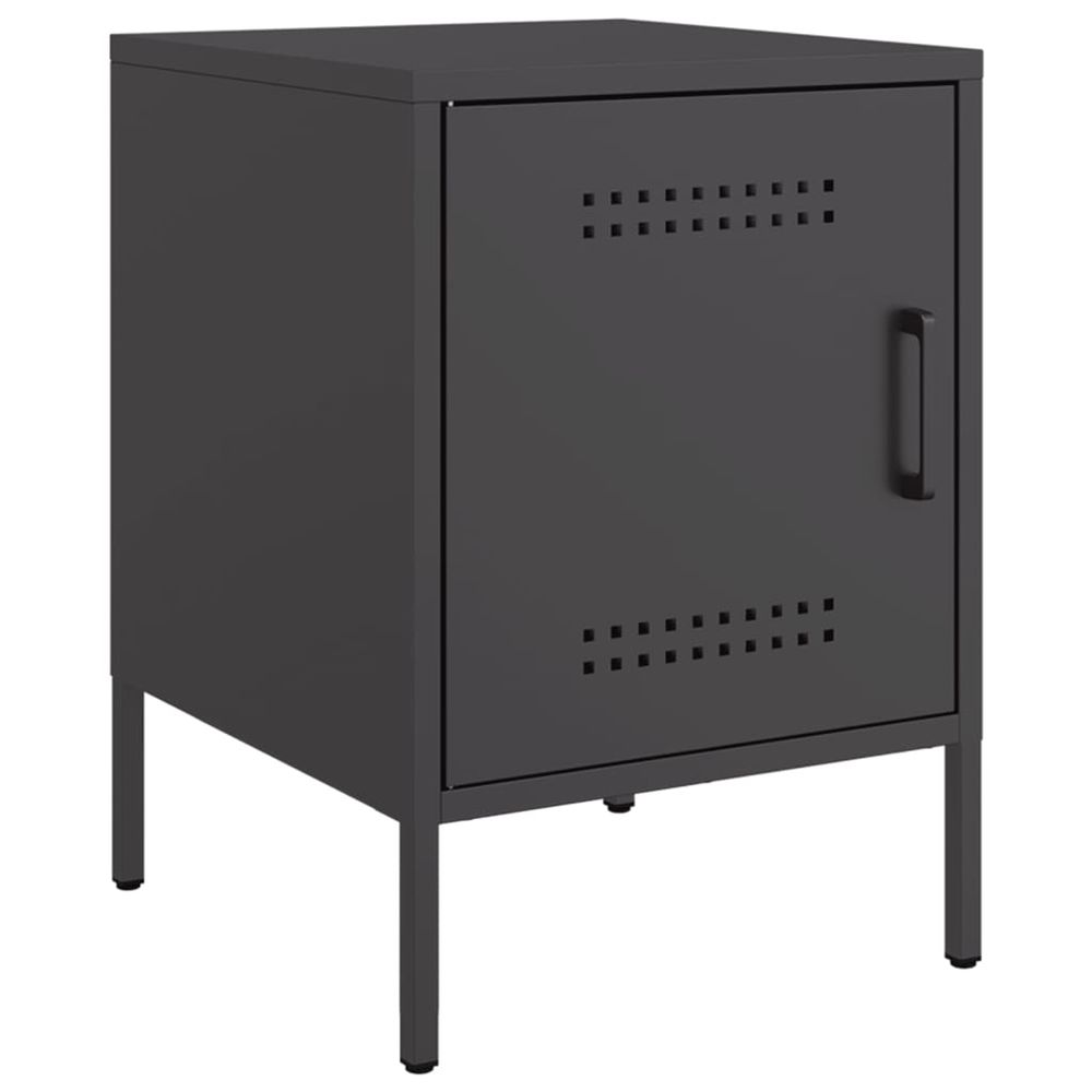 Table de chevet noir 36x39x50,5 cm acier
