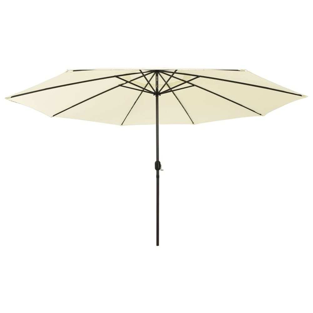 Parasol de jardin avec lumières led et mât en métal 400cm sable