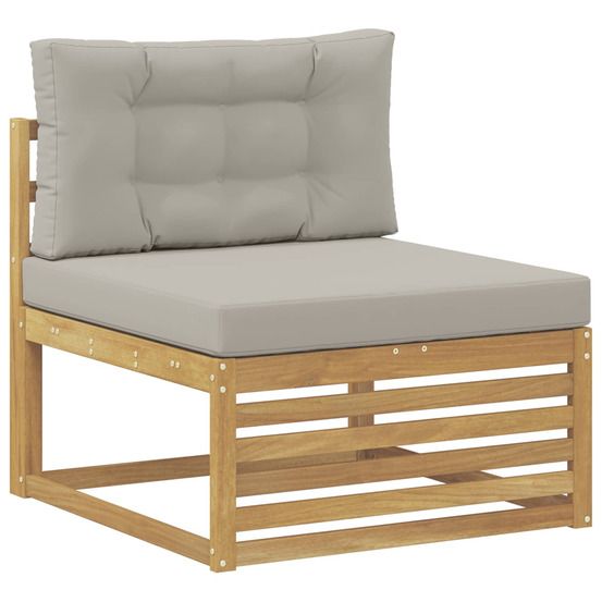 Sofa de milieu extérieur bois d'acacia massif blanc