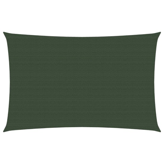 Voile toile d'ombrage parasol 160 g/m² pehd 2 x 4,5 m vert foncé