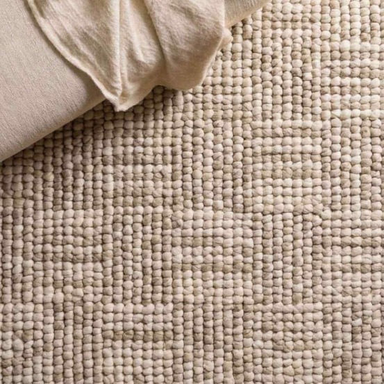 Tapis tufté main beige 140x80cm