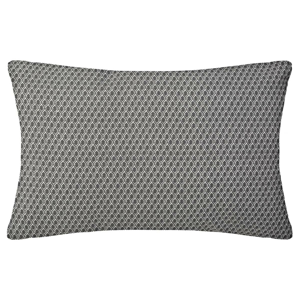 Coussin - motifs otto - coton - gris - 30x50 cm