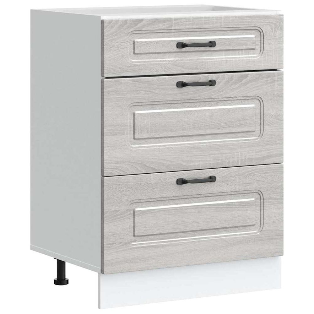 Armoire de cuisine kalmar sonoma gris bois d'ingénierie