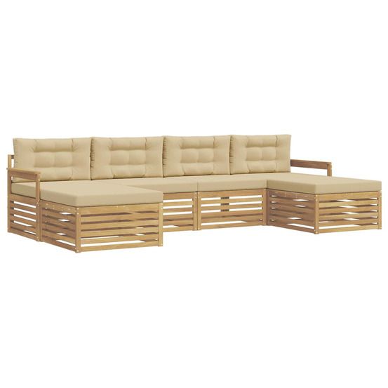 Ensemble de canapés d'extérieur 6 pc blanc et beige