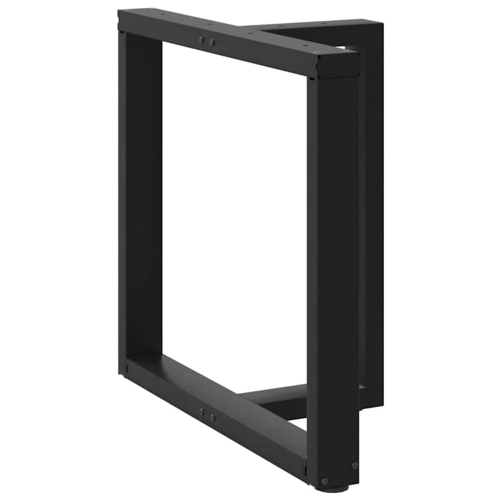 Pieds de table à manger en t, 2 pièces, noir, 70 x 35 x (72-73) cm, acier