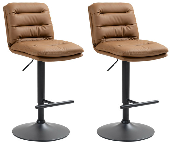 Lot de 2 tabourets de bar damar simili cuir noir