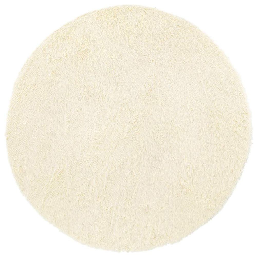 Tapis shaggy à poils longs navarra crème 160x160 cm polyester