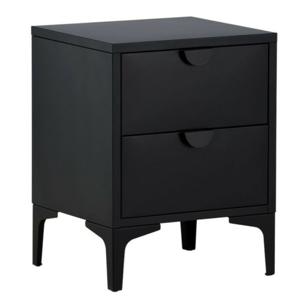 Table de chevet 2 tiroirs piring 59cm noir