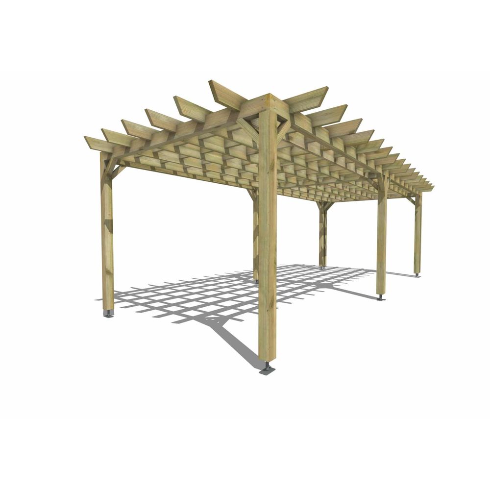Pergola bois • 8m x 3m • indépendante • style retro • livraison comprise