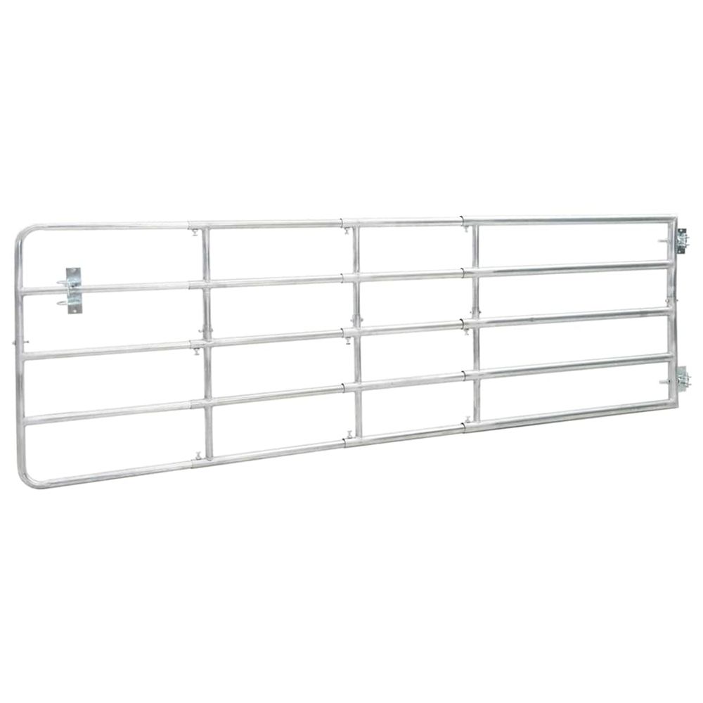 Portillon à 5 barres acier (150-400)x90 cm argenté
