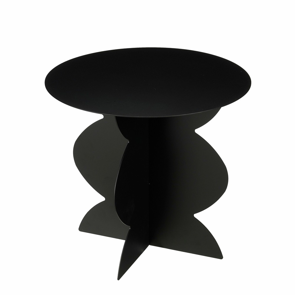 Mica decorations rafi table d'appoint - h40 x ø45 cm - fer - noir
