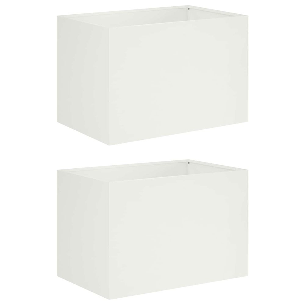 Cache-pot de jardin 2 pc blanc 50 x 40 x 40 cm
