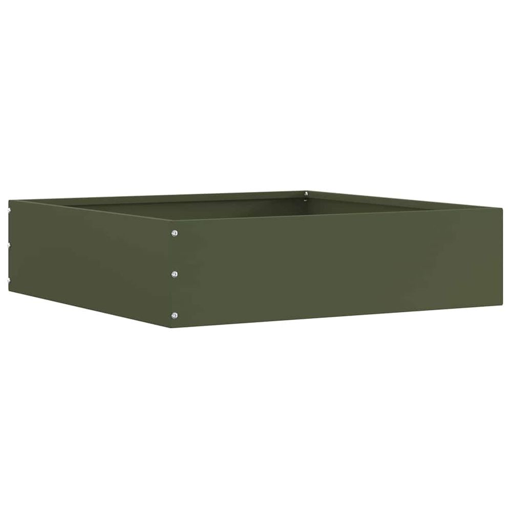 Bordure carrée aménagement jardin acier pour parterres massifs 50x13cm vert