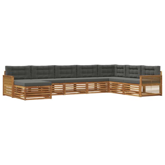 Ensemble de canapés d'extérieur 8 pc naturel et anthracite