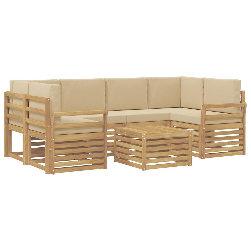 Ensemble de canapés d'extérieur 7 pc blanc et beige polyester