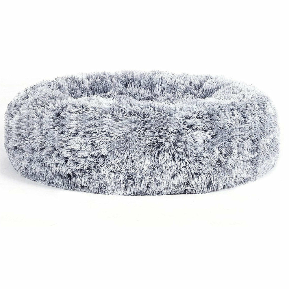 Panier pour chien lit pour chat tissu peluche 60 cm gris