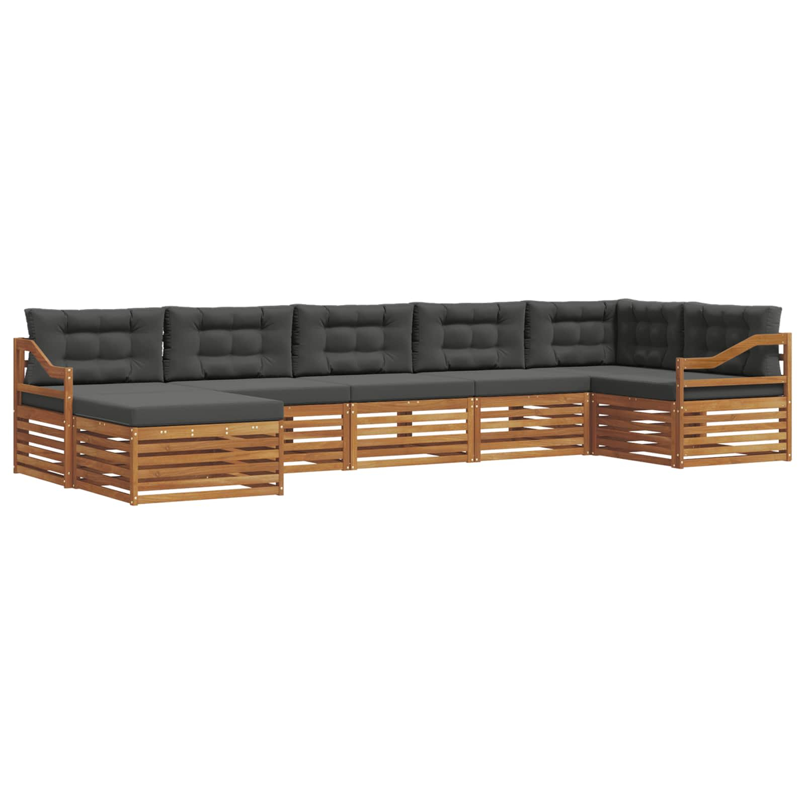 Ensembles de canapés avec coussin 7 pcs naturel et anthracite