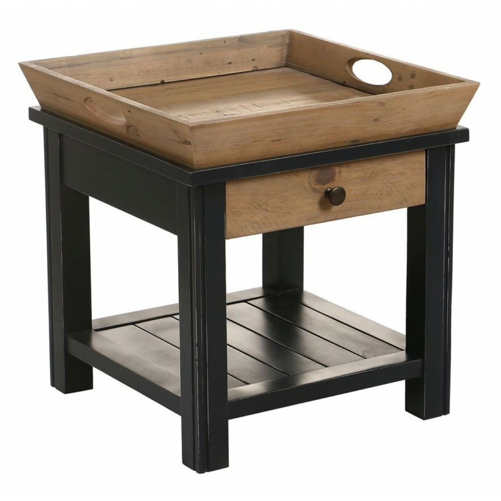 Bout de canapé 1 tiroir mdf noir - rivages interior's