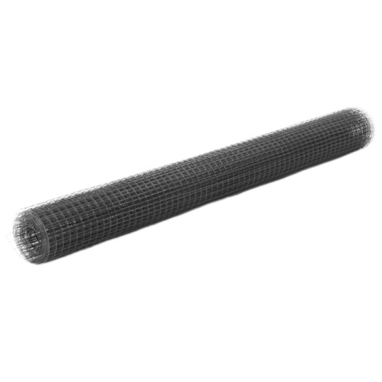 Grillage acier avec revêtement en pvc 10x1,5 m gris