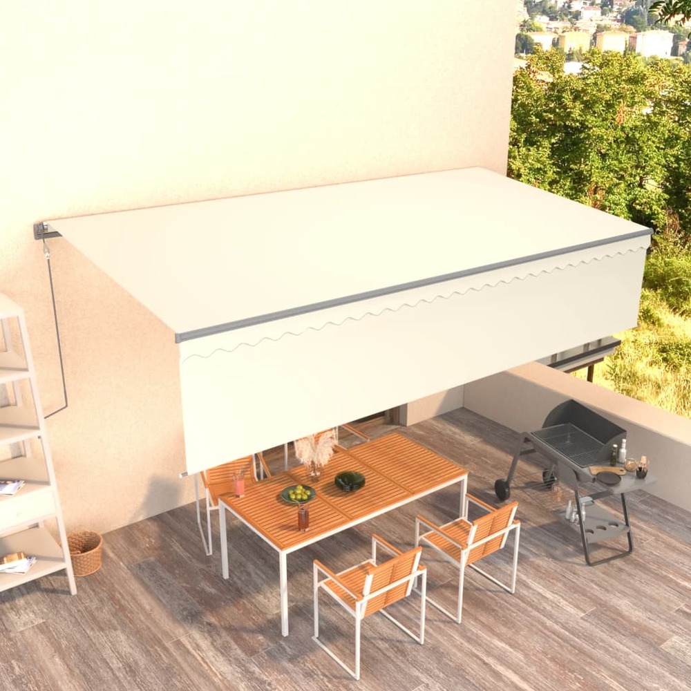 Auvent automatique rétractable avec store 6x3 m crème