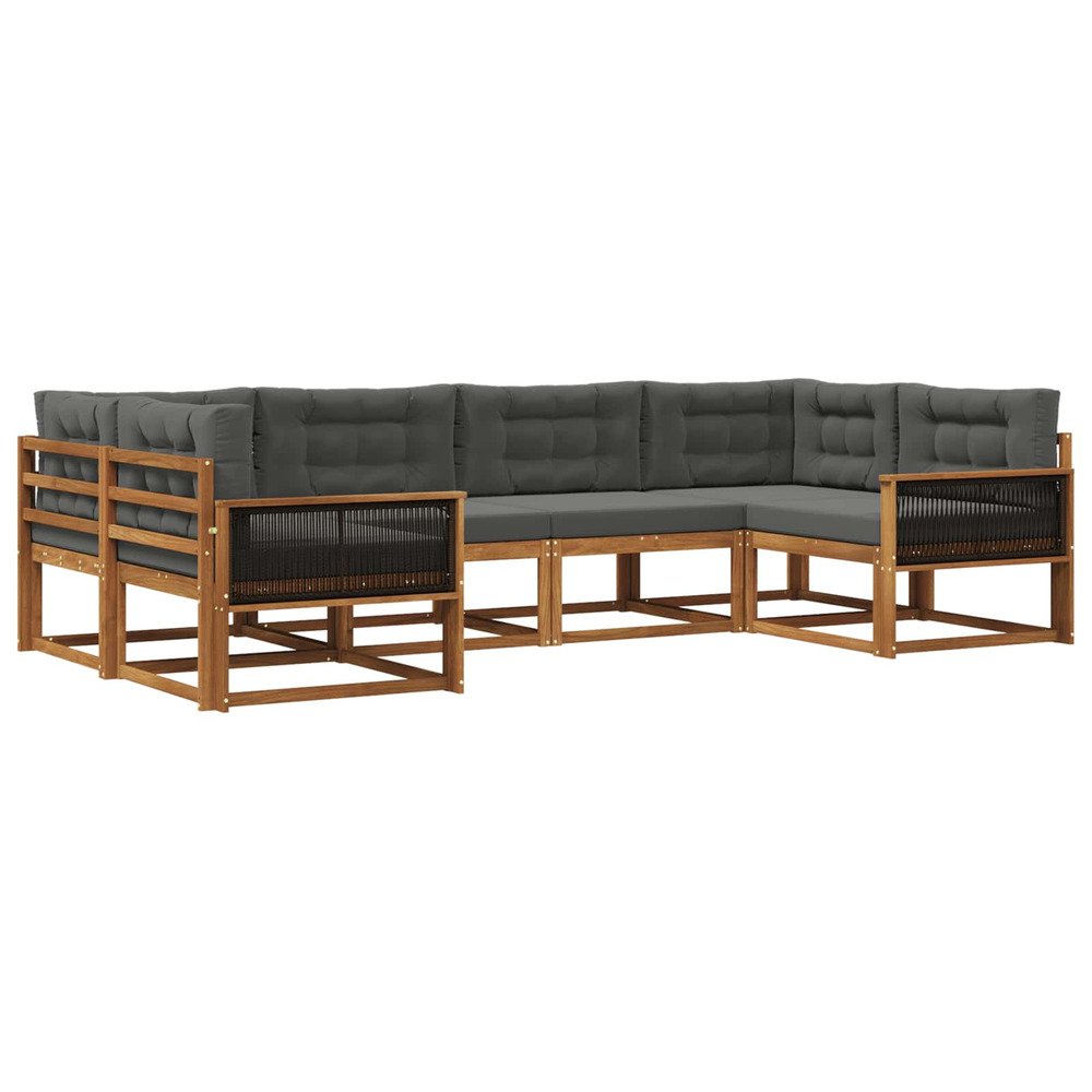 Ensemble de canapés d'extérieur 6 pcs naturel et anthracite
