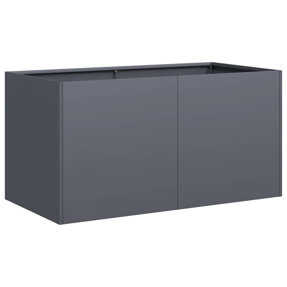 Jardinière d'extérieur anthracite 80x40x40 cm acier laminé à froid
