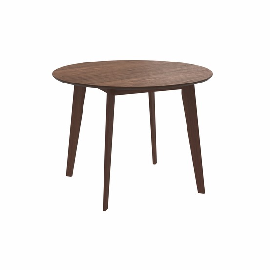 Réno-table ronde 4 personnes en bois foncé d100 cm