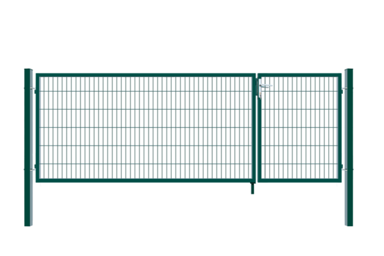 Home deluxe - portail de jardin aditus à double battant - vert, 120 x 350 cm - avec poignée, serrure, clés et verrouillage au sol i