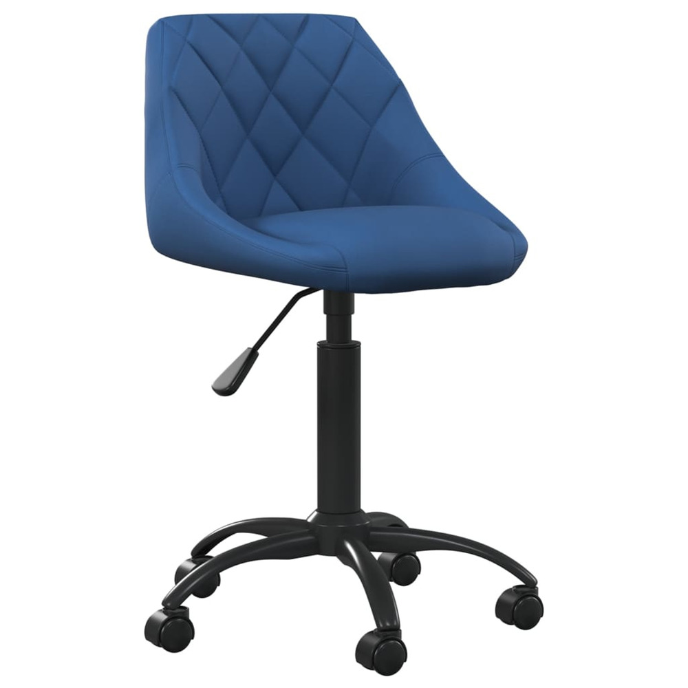 Chaise de bureau bleu velours