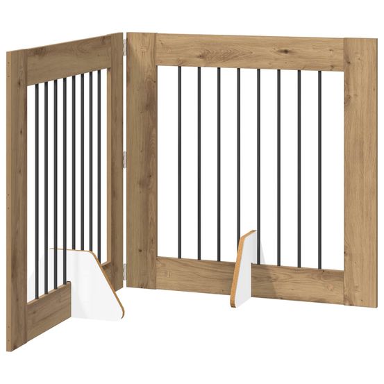 Porte de chien pliable avec supports 2 pc chêne artisanal