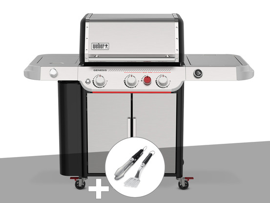 Barbecue gaz genesis sp 335w + kit ustensiles premium 2 pièces