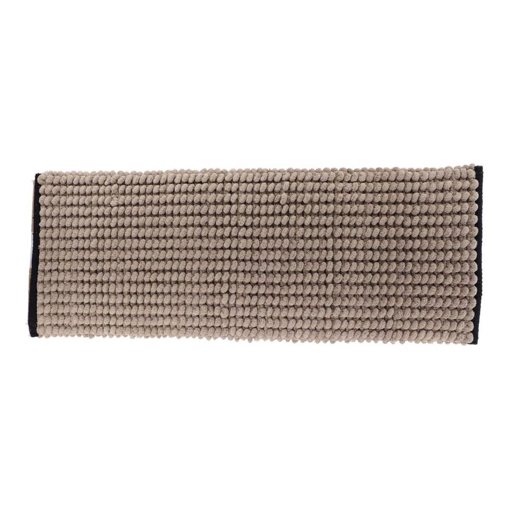 Tapis polyester/coton bicolore 45x120 cm - ficelle/noir